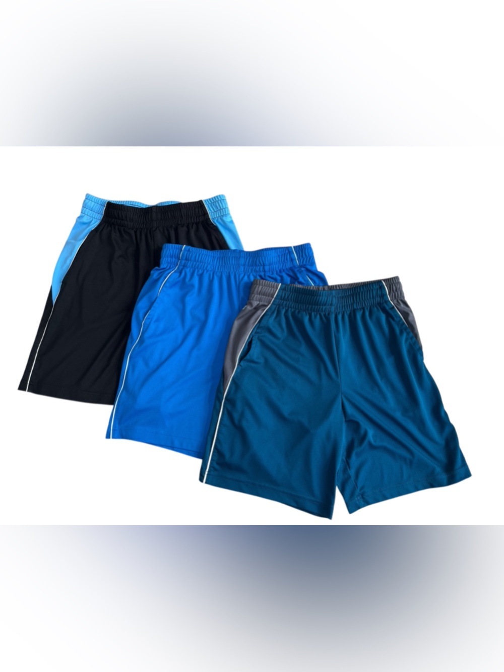 tek gear Boy’s Shorts - Royal Blue, Black/Blue, Teal/Grey, Size Youth L (14/16)